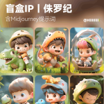 AIGC,AI应用场景,AI绘画,P角色 ,Midjourney 侏罗纪 ,盲盒