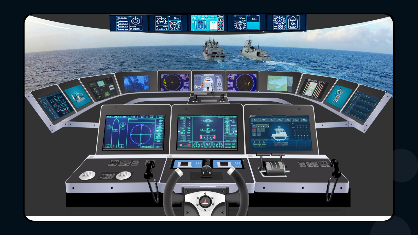 数字化驾驶仓设计,可视化驾驶仓设计,船舶系统设计,数字化大屏设计,监控大屏设计